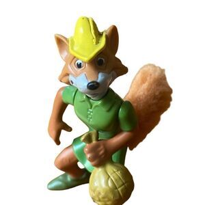 VTG 1995 DISNEY ROBIN HOOD W Fuzzy Tail 3.5” ACTION FIGURE TOY